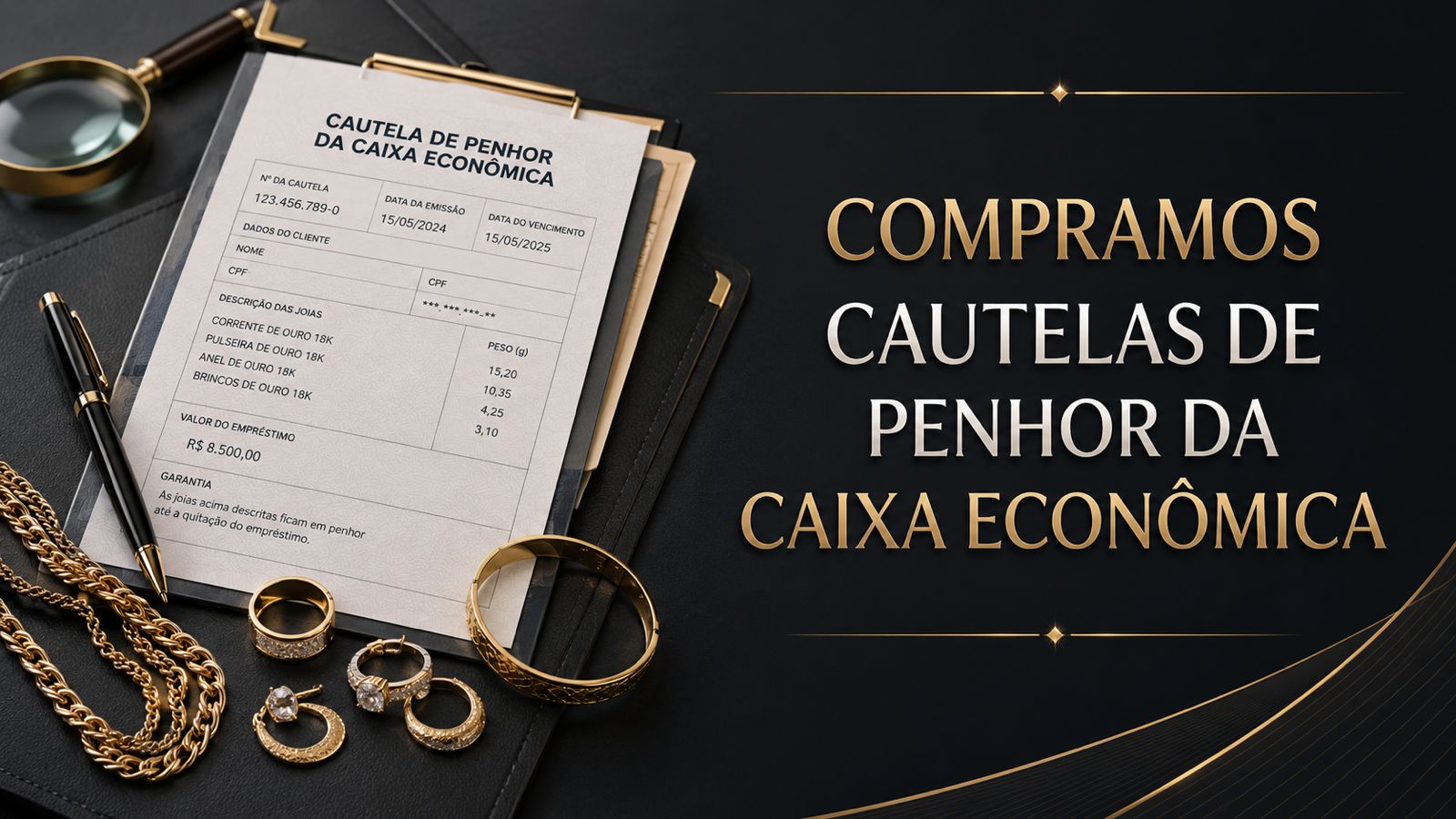 Compramos Cautela de Penhor da Caixa | Clinton Gold